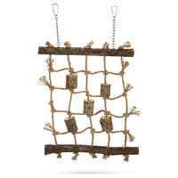 Produktbild von Beeztees Vogelspielzeug Ziggy aus Holz mit Kletterseil für Papageien Braun
