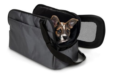 Beeztees Wagoni 2in1 Hundereisetasche für kleine Rassen aus Nylon in Grau – Bild 1 von 8