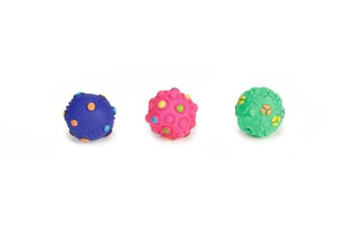 Beeztees Welpenball Hundespielzeug aus Kunststoff mit Squeaker in Bunt 5 cm – Bild 1 von 2