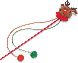 Produktbild von Beeztees XMAS Katzenangel Rentier aus Plüsch in Rot und Bunt