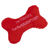 Produktbild von Beeztees XMAS Plüsch-Hundespielzeug Knochen rot-weiß mit Squeaker 13 cm