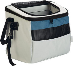 Beeztees Xoex Fahrradkorb für kleine Hunde aus Nylon in Grau Blau Weiß – Bild 1 von 7