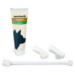 Beeztees Zahnbürste und Zahnpasta Set für Hunde zur Zahnpflege aus Kunststoff – Bild 1 von 2