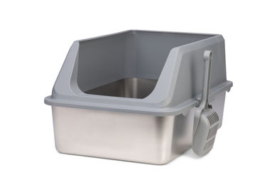 Beeztees Zilva Katzentoilette aus Edelstahl und Kunststoff Grau 60x40x30 cm – Bild 1 von 1