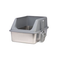 Produktbild von Beeztees Zilva Katzentoilette aus Edelstahl und Kunststoff Grau 60x40x30 cm