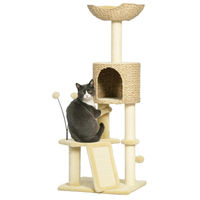 Produktbild von Beherger Kratzbaum für Katzen mit Katzenhöhle, Liegeplattform und Spielball, 45x40x116cm