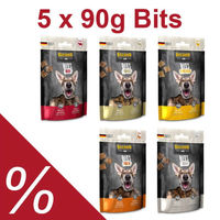 Produktbild von Belcando Bits Probierpaket Getreidefrei Belohnungssnack für Hunde mit Rind, Pferd, Lamm, Huhn und Ente 5 x 90g