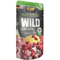 Produktbild von Belcando Finest Selection Hundefutter Adult Wild mit Rind Hirse und Preiselbeeren 12x125g