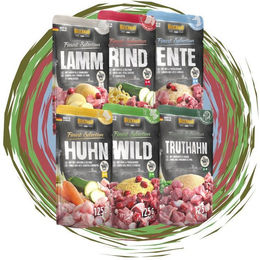 Belcando Frischebeutel Nassfutter Mix für Hunde Adult 6x125g Stückchen in Sauce ohne Farb- und Aromastoffe sowie Konservierungsstoffe – Bild 1 von 12