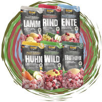 Produktbild von Belcando Frischebeutel Nassfutter Mix für Hunde Adult 6x125g Stückchen in Sauce ohne Farb- und Aromastoffe sowie Konservierungsstoffe