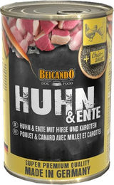 Produktbild von Belcando Hund Feuchtnahrung Huhn und Ente mit Hirse und Karotten Adult 12x400g ohne Konservierungsstoffe