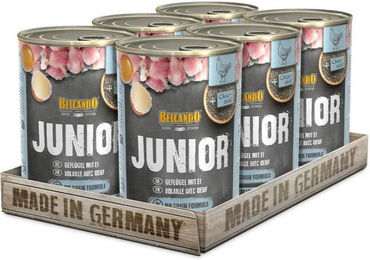 Belcando Junior Hund Nassfutter Geflügel mit Ei 6x400g ohne Farb- und Aromastoffe – Bild 1 von 3