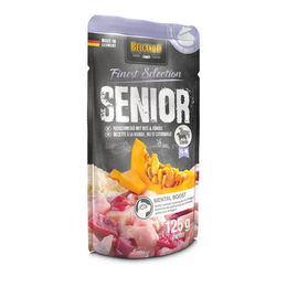 Belcando Senior Hund Nassfutter Fleischmenü mit Reis und Kürbis Stückchen in Sauce 125g glutenfrei – Bild 1 von 6