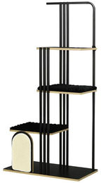 BellaFurn Katzenkratzbaum aus Holzspanplatte und Stahl in Schwarz 48x85x170 cm – Bild 1 von 3