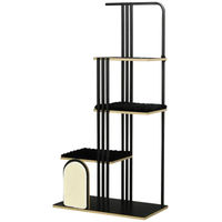 Produktbild von BellaFurn Katzenkratzbaum aus Holzspanplatte und Stahl in Schwarz 48x85x170 cm