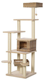 BellaFurn Katzenkratzbaum aus Holzwerkstoff mit Sisal und Plüsch in Beige und Braun 21,65 x 21,65 x 68,5 cm – Bild 1 von 3