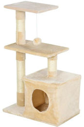 BellaFurn Katzenkratzbaum aus Plüsch und Sisal in Beige mit Maßen 50x30x80 cm – Bild 1 von 3