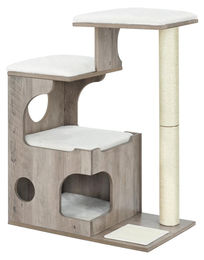 BellaFurn Katzenkratzbaum aus Plüsch und Sisal in Grau, 66 x 40 x 86 cm – Bild 1 von 2
