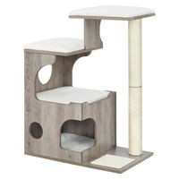 Produktbild von BellaFurn Katzenkratzbaum aus Plüsch und Sisal in Grau, 66 x 40 x 86 cm