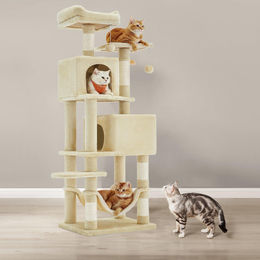 BellaFurn Katzenkratzbaum aus Plüsch und Sisal mit 155 cm Höhe – Bild 1 von 1
