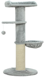 BellaFurn Katzenkratzbaum aus Sisal und Plüsch in Grau und Weiß mit mehreren Ebenen 48x48x103,5 cm – Bild 1 von 2