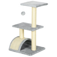 Produktbild von BellaFurn Katzenkratzbaum Grau mit Plüsch und Sisal 72 cm