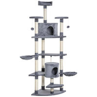 Produktbild von BellaFurn Katzenkratzbaum Hellgrau 200 cm mit 2 Katzenlöchern 60x60x200 cm