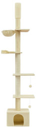 BellaFurn Katzenkratzbaum höhenverstellbar mit mehreren Ebenen und Höhle Beige 45x30x231-291 cm – Bild 1 von 1