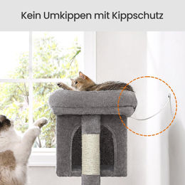 BellaFurn Katzenkratzbaum in Grau mit Sisal und Plüsch 32x49x74 cm – Bild 1 von 2