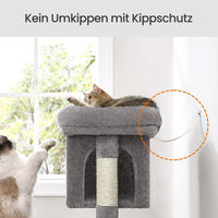Produktbild von BellaFurn Katzenkratzbaum in Grau mit Sisal und Plüsch 32x49x74 cm