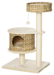BellaFurn Katzenkratzbaum mit Katzenhaus in Natur und Beige 47x55x95 cm – Bild 1 von 1