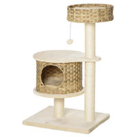 Produktbild von BellaFurn Katzenkratzbaum mit Katzenhaus in Natur und Beige 47x55x95 cm