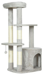 BellaFurn Katzenkratzbaum mit Katzenhaus und Sisal in Grau 45x60x114 cm – Bild 1 von 1