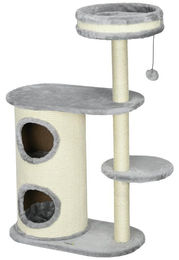 BellaFurn Katzenkratzbaum mit Sisal, Liegeplattformen und Katzenbett in Grau, 35x59x100 cm – Bild 1 von 1