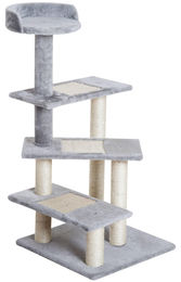 BellaFurn Katzenkratzbaum mit Sisal und Liegefläche in Beige und Grau 48x48x99,5 cm – Bild 1 von 2