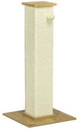 BellaFurn Katzenkratzbaum mit Sisal und Spielzeugball in Eiche und Cremeweiß 38x38x80 cm – Bild 1 von 1