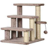 Produktbild von BellaFurn Katzentreppe mit 4 Stufen, Spielzeugball und Kratzbaum in Braun, 40x45x48 cm