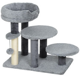 BellaFurn Katzentreppe mit Kratzbaum und Katzenkorb Grau 40x60x56 cm – Bild 1 von 1