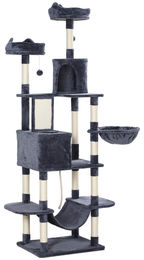 BellaFurn Katzenturm Grau Weiß mit Höhle und Sisal-Kratzstämmen 50x60x206 cm – Bild 1 von 1