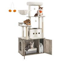 Produktbild von BellaFurn Kratzbaum 170 cm mit integriertem Katzentoilettenmöbel aus Sisal und Holzspanplatte in Grau/Braun