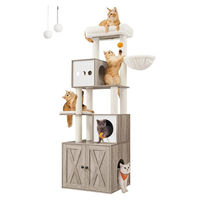 Produktbild von BellaFurn Kratzbaum 2-in-1 aus Plüsch und Sisal in Beige 60 x 52 x 185 cm