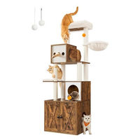 Produktbild von BellaFurn Kratzbaum 2-in-1 für Katzen aus Plüsch und Sisal in Vintagebraun 60 x 52 x 185 cm