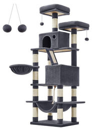 BellaFurn Kratzbaum aus Sisal und Plüsch in Rauchgrau 55 x 45 x 168 cm – Bild 1 von 1