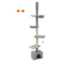 Produktbild von BellaFurn Kratzbaum deckenhoch verstellbar hellgrau 45 x 30 x 231-291 cm