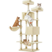 Produktbild von BellaFurn Kratzbaum für Katzen als Aktivitätsturm aus Plüsch und Sisal in Braun und Beige, 168 cm hoch
