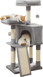 BellaFurn Kratzbaum für Katzen als Kratzturm mit gemütlicher Mulde und 2 Spielplattformen 50 x 35 x 115 cm – Bild 1 von 1