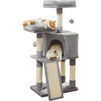 Produktbild von BellaFurn Kratzbaum für Katzen als Kratzturm mit gemütlicher Mulde und 2 Spielplattformen 50 x 35 x 115 cm