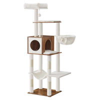Produktbild von BellaFurn Kratzbaum für Katzen aus Holz und Sisal in Weiß/Braun 45 x 40 x 165 cm