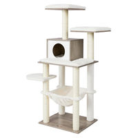 Produktbild von BellaFurn Kratzbaum für Katzen aus Plüsch und Sisal in Grau/Beige 55 x 45 x 138 cm