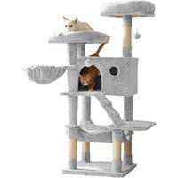 Produktbild von BellaFurn Kratzbaum für Katzen aus Plüsch und Sisal mit Holzspanplatte 49 x 49 x 135 cm